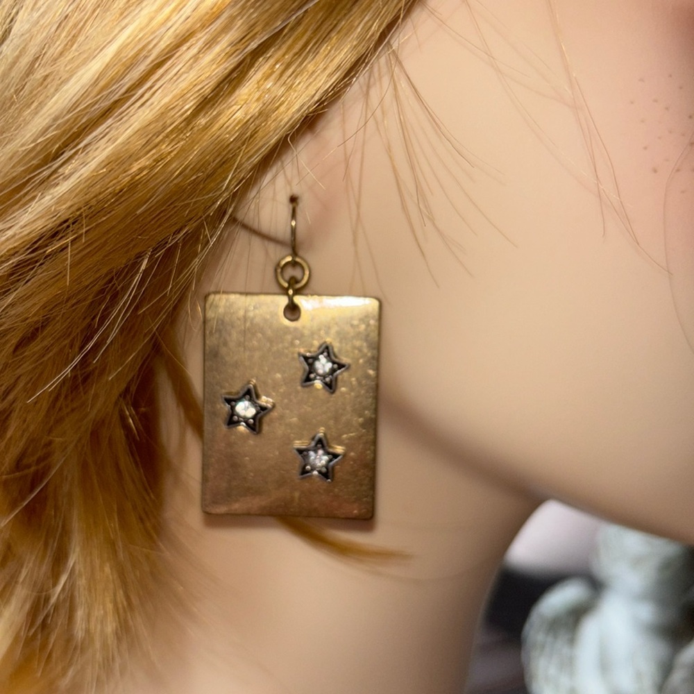 Stars and Gold Metal Earrings